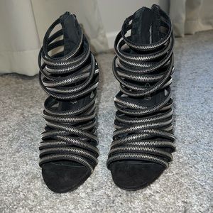 Also zipper stiletto black suede